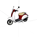 Red and White Classic Scooter with Beige Black Seat and Vintage Design