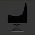 Modern Purple Cushion Black Armrest Leisure Chair with Silver Swivel Base