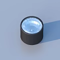 Black Cylindrical Household Lighting Accessory Featuring Transparent Top And Reflective Interior Structure 3d model