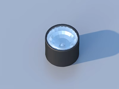 Black Cylindrical Household Lighting Accessory Featuring Transparent Top And Reflective Interior Structure 3d model