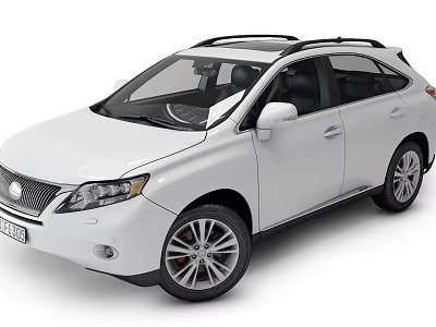 White Modern SUV With Roof Rack Front Grille And Alloy Wheels 3d model