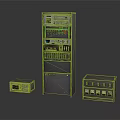 Industrial Control Cabinet With Small Electronic Devices And Control Panels