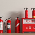 Fire hydrant fire extinguisher fire hydrant safety exit alarm fire emergency lighting 3d model