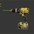 Yellow And Black Cordless Drill With Ergonomic Handle And KR Rechargeable Battery