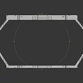 Futuristic Metal Scene Component with Geometric Panels and Transparent Sections