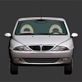 White Hatchback Car With Modern Design Sleek Exterior Silver Wheels And Light Interior