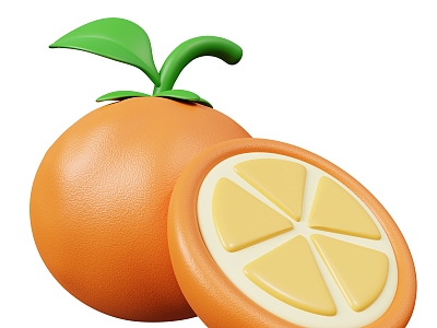 Modern orange fruit cartoon orange juice cartoon fruit 3d model