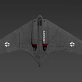 Black Military Fighter Jet Featuring Flying Wing Design And AN11E22 Wing Identification Markings