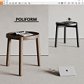 poliform Modern Side Table Solid Wood Side Table Book Ornaments 3d model