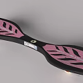 Pink and Black Waveboard with Leaf Pattern and LED Lights