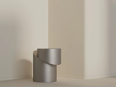 Modern Minimalist Side Table With Cylindrical Metal Frame For Living Room Corner 3d model