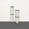 Modern Cylindrical Table Lamps With Black Base Transparent Shade And Warm Yellow Light