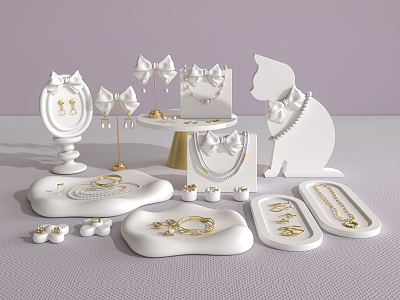 Modern Jewelry Cat Jewelry Display 3d model