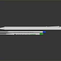 Household Long Strip Tools With Blue Green Buttons And Textured Surface 3d model