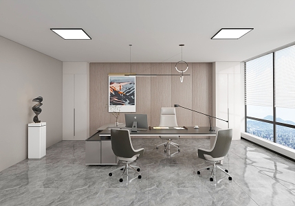 Modern Office Chairman's Office 3d model