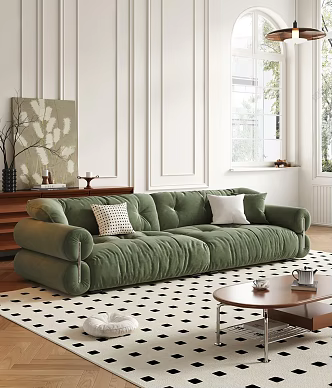 French double sofa 3d model