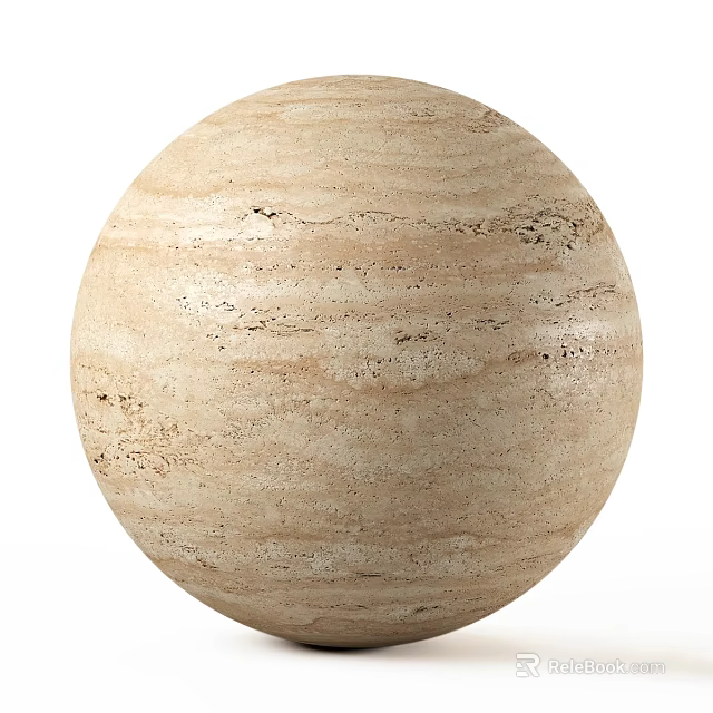 Marble Sphere Component With Beige Natural Texture And Smooth Surface 3d model