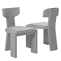 Wooden Kids Chair With Gray Padded Seat And Curved Backrest Design