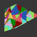 Purple Geometric Fractal Structure With Intricate Triangular Patterns In 3D Design