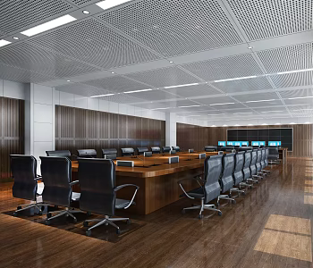 Modern Conference Room Projection Screen Conference Table Conference Chair Office Chair Conference Room Microphone 3d model