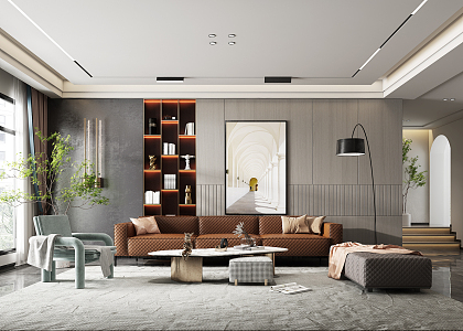 modern living room 3d model