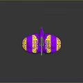 Vibrant Purple And Yellow Patterned Daily Life Product With Silver Accents And Unique Design