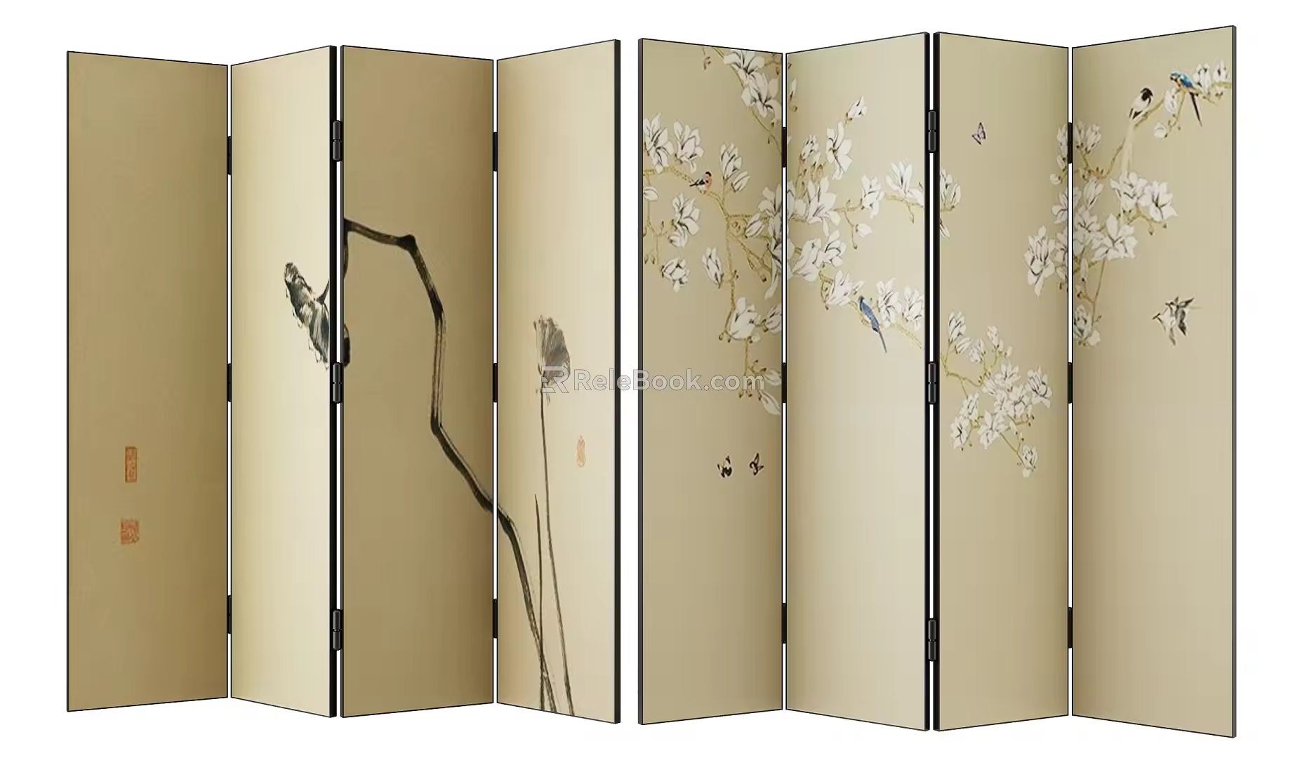 New Chinese-style screen partition 3d model