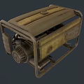 Vintage Yellow Generator With Metal Frame Ventilation Grille And Mechanical Components