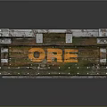 Sturdy Vintage Wooden Crate With ORE Lettering And Metal Reinforcements