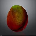 Vibrant Ripe Mango with Red Yellow Green Skin on Dark Surface