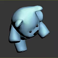 Blue Teddy Bear Stuffed Toy With White Belly Paws And Dark Background