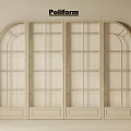 Poliform Beige Arched Grid Sliding Doors Interior Design With Light Frame