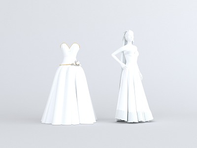 modern model costume figure model wedding dress figure wedding dress lady model 3d model