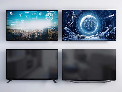 Contemporary TV Sets Showcasing Ultra Thin Design Dynamic Visuals And Sleek Black Frames 3d model