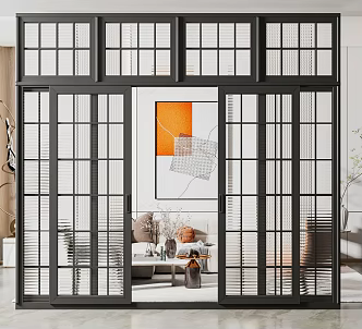 Modern sliding door Changhong glass sliding door 3d model