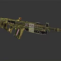 Green Military Style Assault Rifle Modern Design With Detachable Magazine And Tactical Barrel