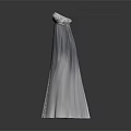 Elegant White Long Dress With Decorative Ruffled Top And Flowing Gradient Skirt