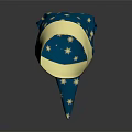Stylish Blue Hat With Yellow Stars And Yellow Trim Design For Casual Look