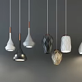 Modern chandelier simple black and white gray group lamp 3d model