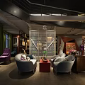 Elegant Bridal Shop Interior With Gray Sofas Red Coffee Table And Wedding Dress