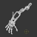 Detailed Mechanical Arm With Metallic Components And Articulated Fingers Design