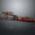 Rusty Metal Pliers With Wooden Handle And Vintage Tool Structure