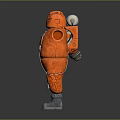 Protective Orange Spacesuit With Helmet Gear Reflective Strips And Boots