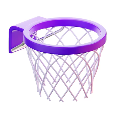 High Quality Purple Basketball Hoop With White Net Durable Sports Equipment 3d model