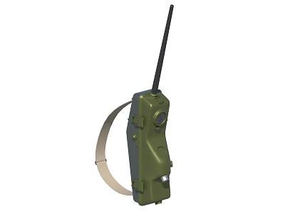 Green Two Way Radio Communication Device With Long Antenna and Wrist Strap For Portable Use 3d model