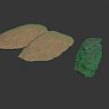 Light Brown Flat Wood Stone Pieces And Dark Stacked Stone Structure