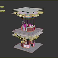 Multi layer Mechanical Engineering Structure With Detailed Platforms And Internal Components