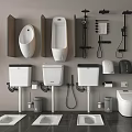 Modern Toilet Bathroom Interior Design With Sink Shower And Fixtures