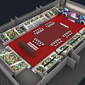 Gorgeous Themed Stage Design With Red Carpet For WDSF Asian Dancesport Festival In Spacious Stadium