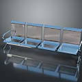 Outdoor Metal Four Seat Chair with Mesh Seats Metal Armrests and Reflective Floor